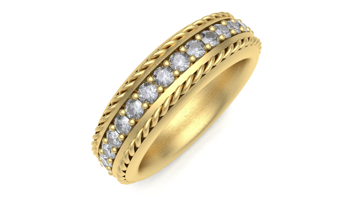 ALIANZA DE ORO DE LEY 18K CON DIAMANTES NATURALES - 750 MM