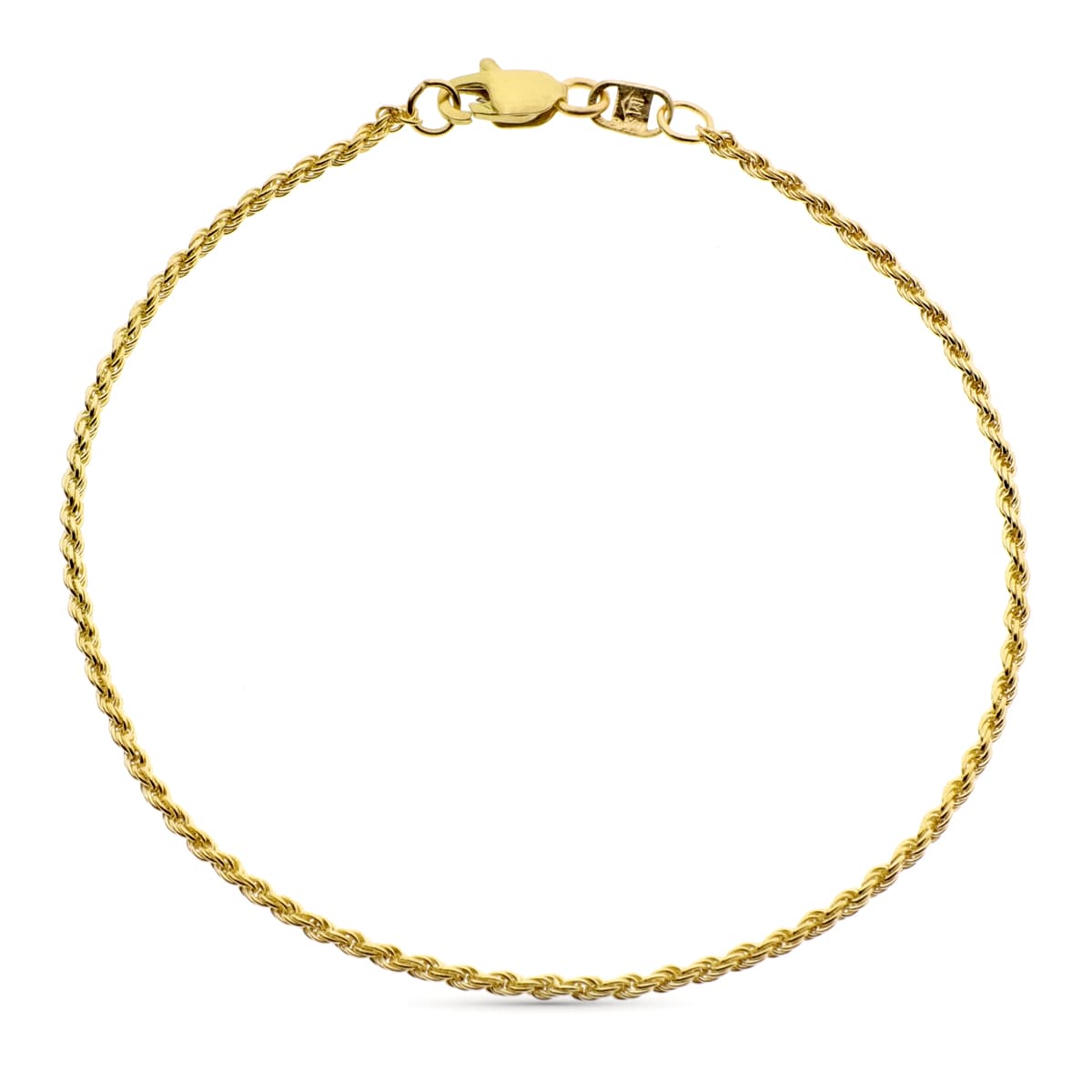 18K PULSERA ORO AMARILLO CORDON SALOMONICO ANCHO 1.5 MM 20 CM