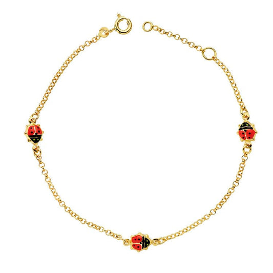 18K PULSERA MARIQUITAS ESMALTE 17.5CM